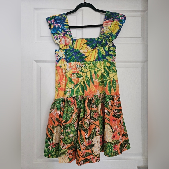 Farm Rio Caipirinha Tiered Floral Dress, size Small, NWT - Picture 4 of 5